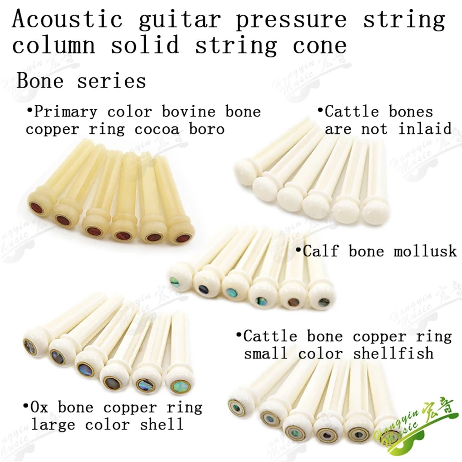 18 piroli per ponte per chitarra acustica, in legno di cobolo ebano, ottone | Migliora il tono e sustain con piroli in ebano, cocobolo e ottone per chitarra acustica. (Verde)