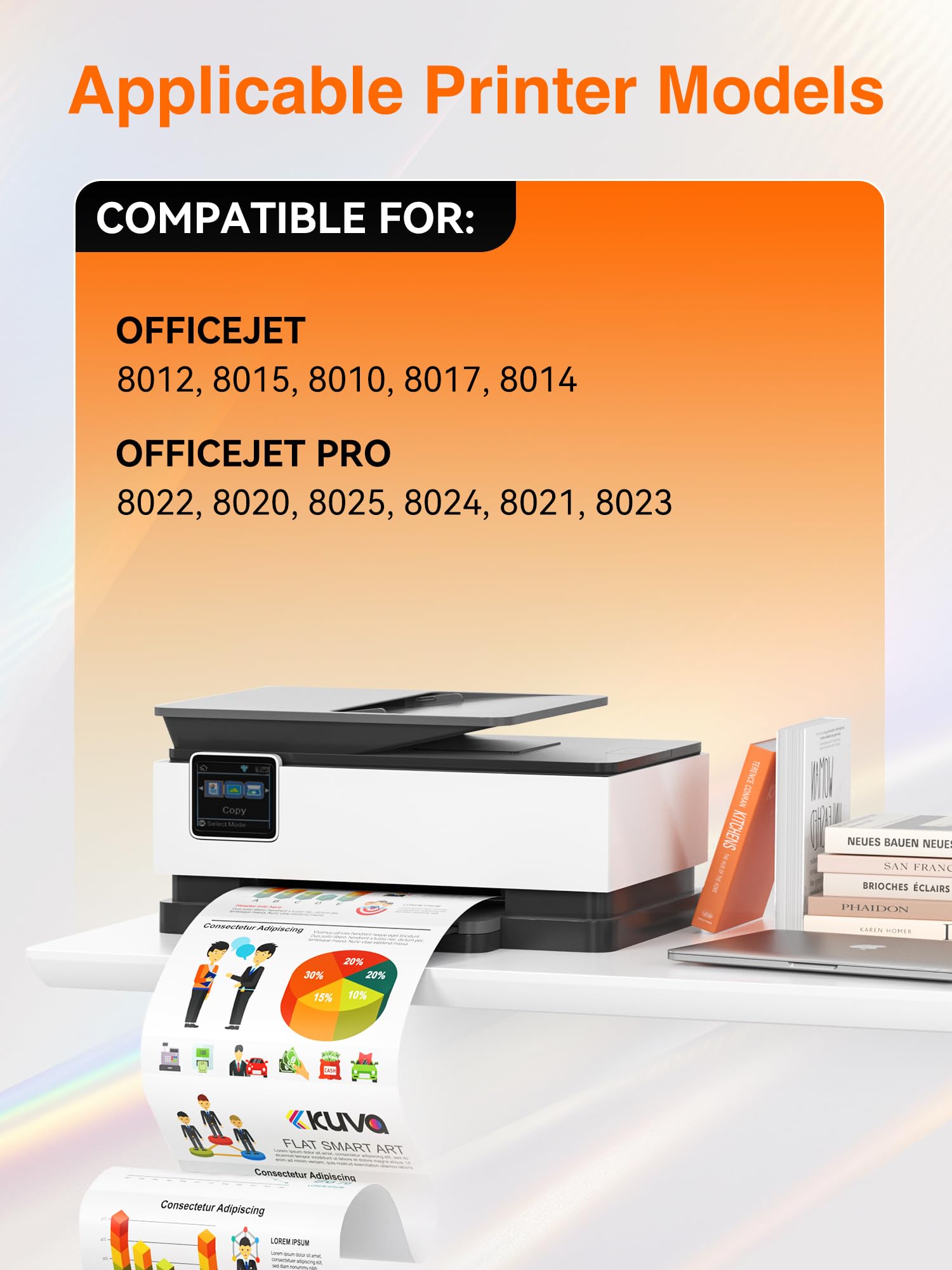 Kuva Cartucce d'inchiostro 912XL Alta Capacità Compatibili - Sostituzione per 912XL BCMY Adatte per OffceJet 8012/8014/ 8015/8017 OffceJet Pro series 8022/8023/ 8024/8025 (4 Pacchetti)