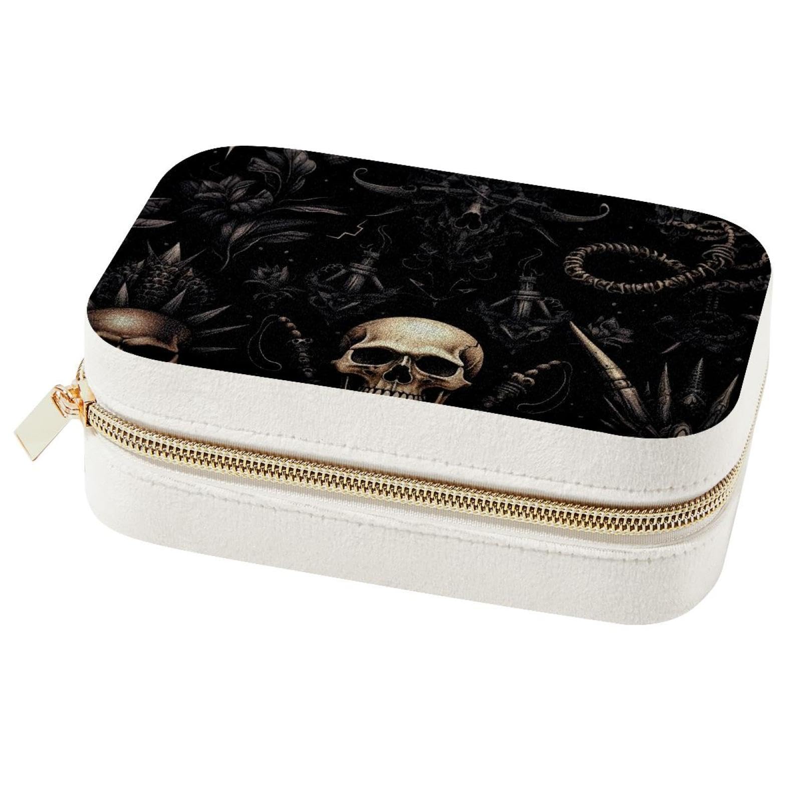 Boîte à bijoux punk foncée portable pour le voyage et le quotidien