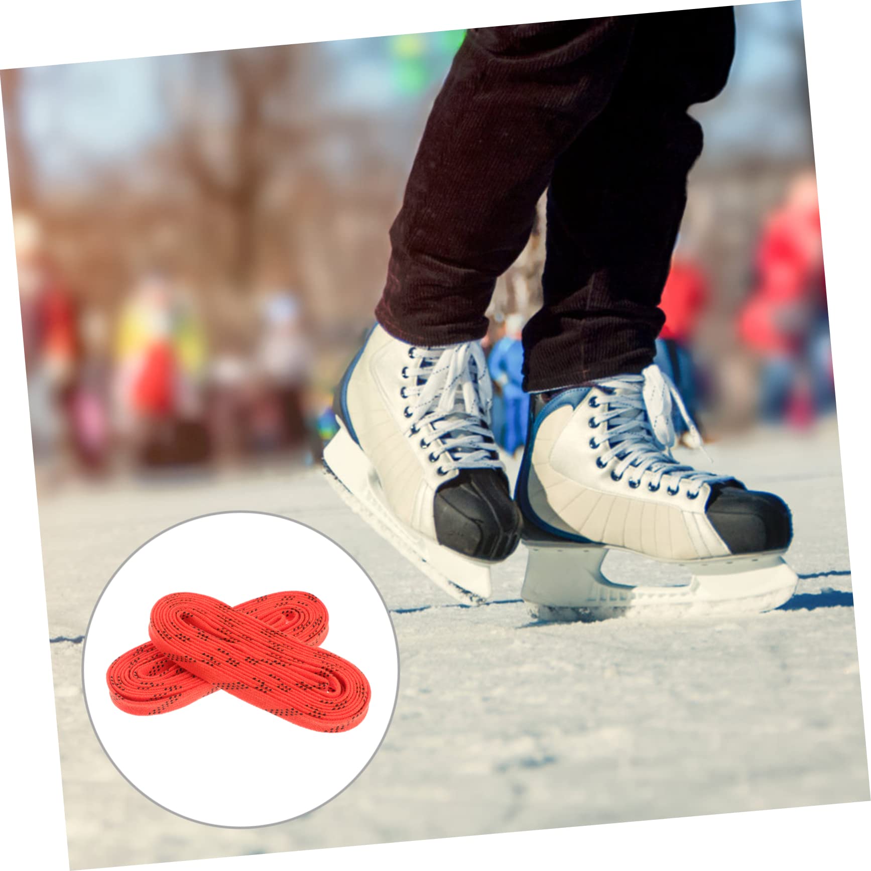 Homoyoyo Lacets de Hockey Orange en Polyester et Coton, Antiglisse et Résistants Froid, de Lacets pour Chaussures de Sport et Patins de Hockey