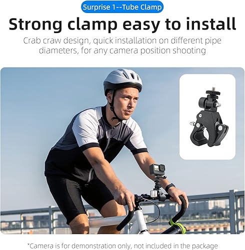 Miniatura 3 de Kit de accesorios para cámara de acción con funda impermeable para GoPro, soporte para cuello, selfie stick, soporte para bicicleta. Compatible con