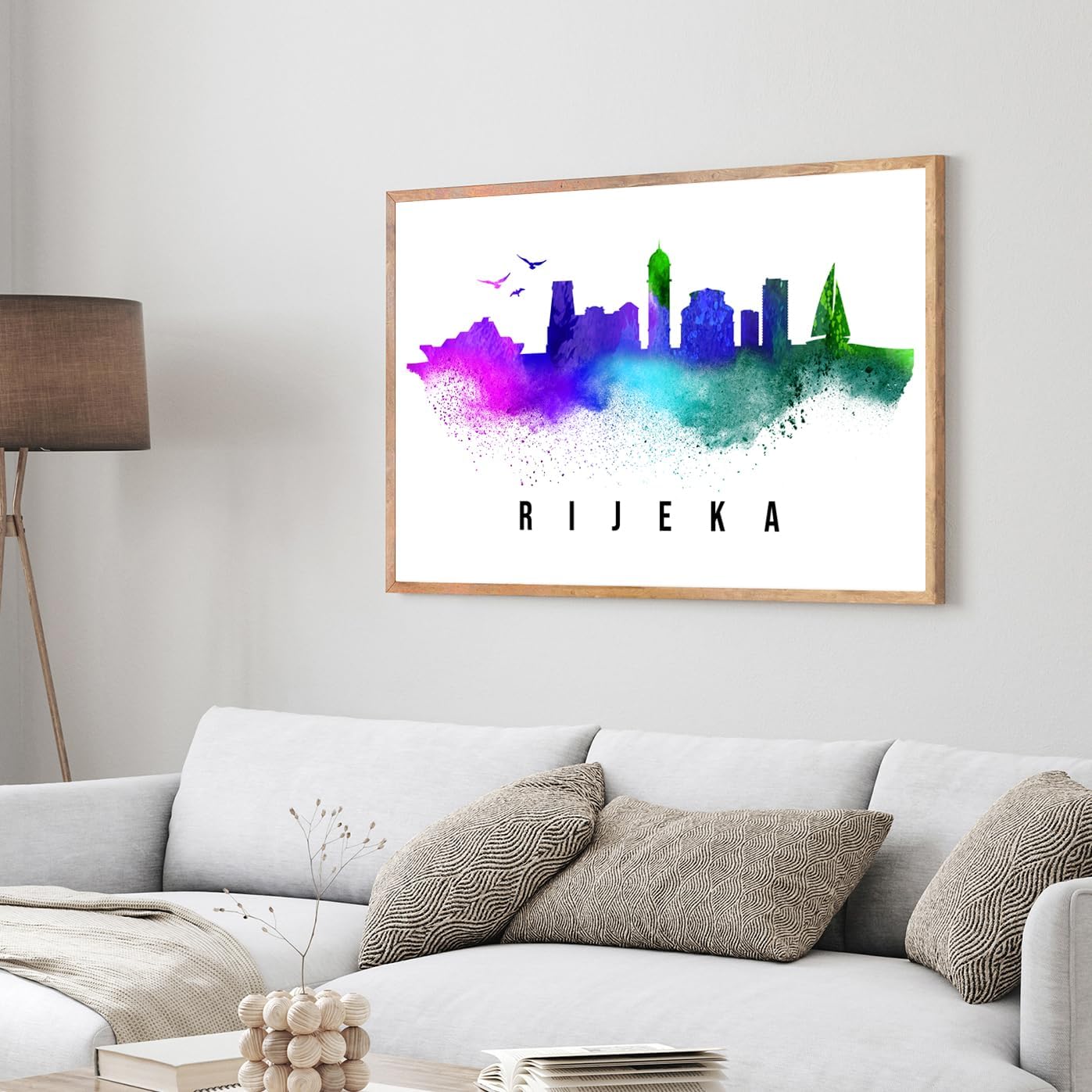 Pera Print Croatia Poster, Croatia-Rijeka Poster, Croatia Illustration Skyline City Poster, Modern Skyline Poster, Cityscape and Landmark Print, Home-Office Wall Art Decoration
