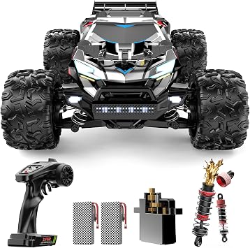 DEERC Brushless Fast RC Cars for Adults, 55KM/H, Compatible with 3S Battery | 1:18 Off-Road RC Truck, All Terrain 4x4 Racing Mecha Car, 50 Mins, Waterproof Remote Control Monster Truck, 308E