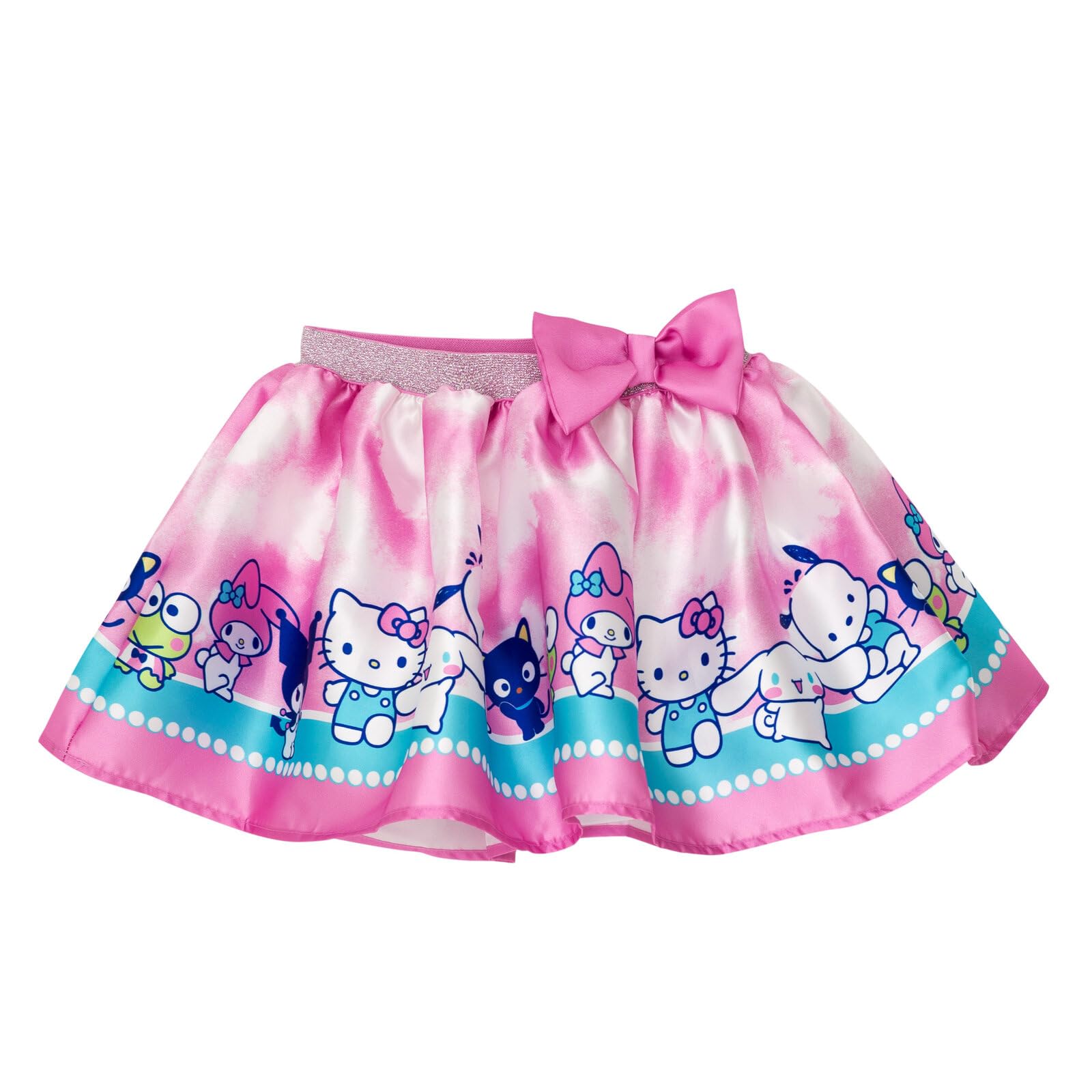 Hello Kitty Geburtstag Mädchen T-Shirt und Satin-Rock Outfit Set Kleinkind bis große Kinder Größen (2T - 14-16)