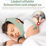 Huakaile Lot de 2 mentonnières respirantes anti-ronflement, sangle de mâchoire réglable, confortable pour dormir, double menton, lifting du visage, pour homme et femme (vert, 2 pièces) - 5