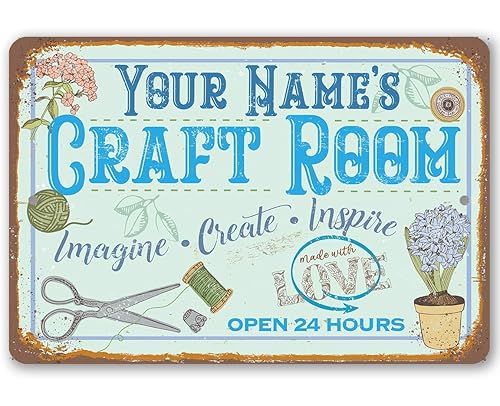 Personalized Craft Room - Custom Sewing Room Decor, Inspiring Hobby Room Art Decorations and Gifts for Artists, Quilters, Seamstresses and Sewers,