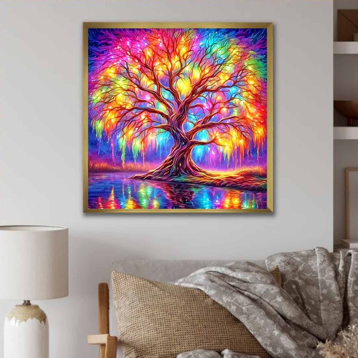 Deoxys 5D Diamond Painting Kits for Adult Colourful Tree of Life Diamond Art Kits for Adult Beginners Tree Diamond Painting Full Round Drill Crafts Kit for Home Wall Decor Gift-image-5