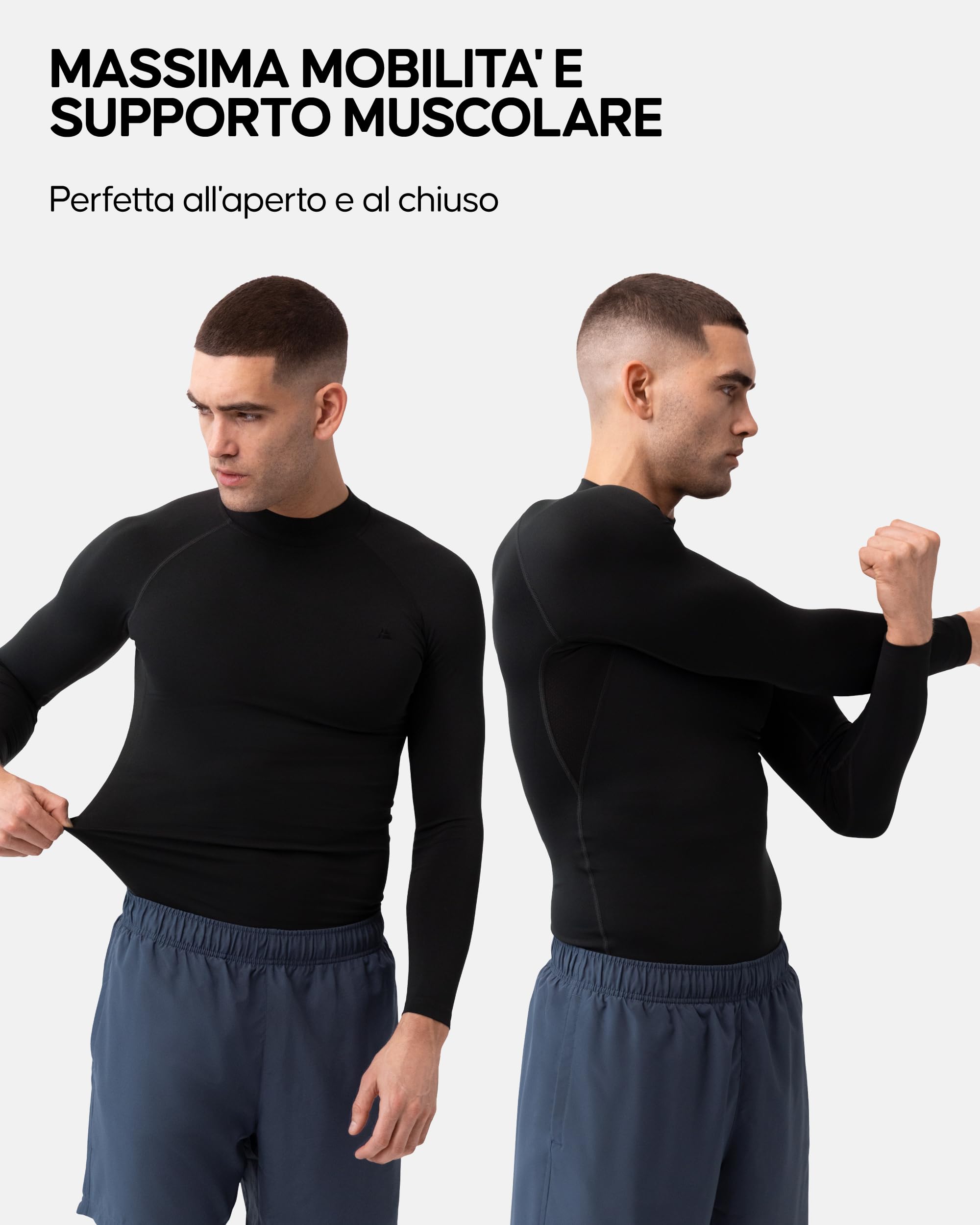 DANISH ENDURANCE Maglia Compressione Uomo Maniche Lunghe, Maglia Tecnica Uomo Traspirante e Quick-Dry, Sport e Outdoor, 2 Pezzi