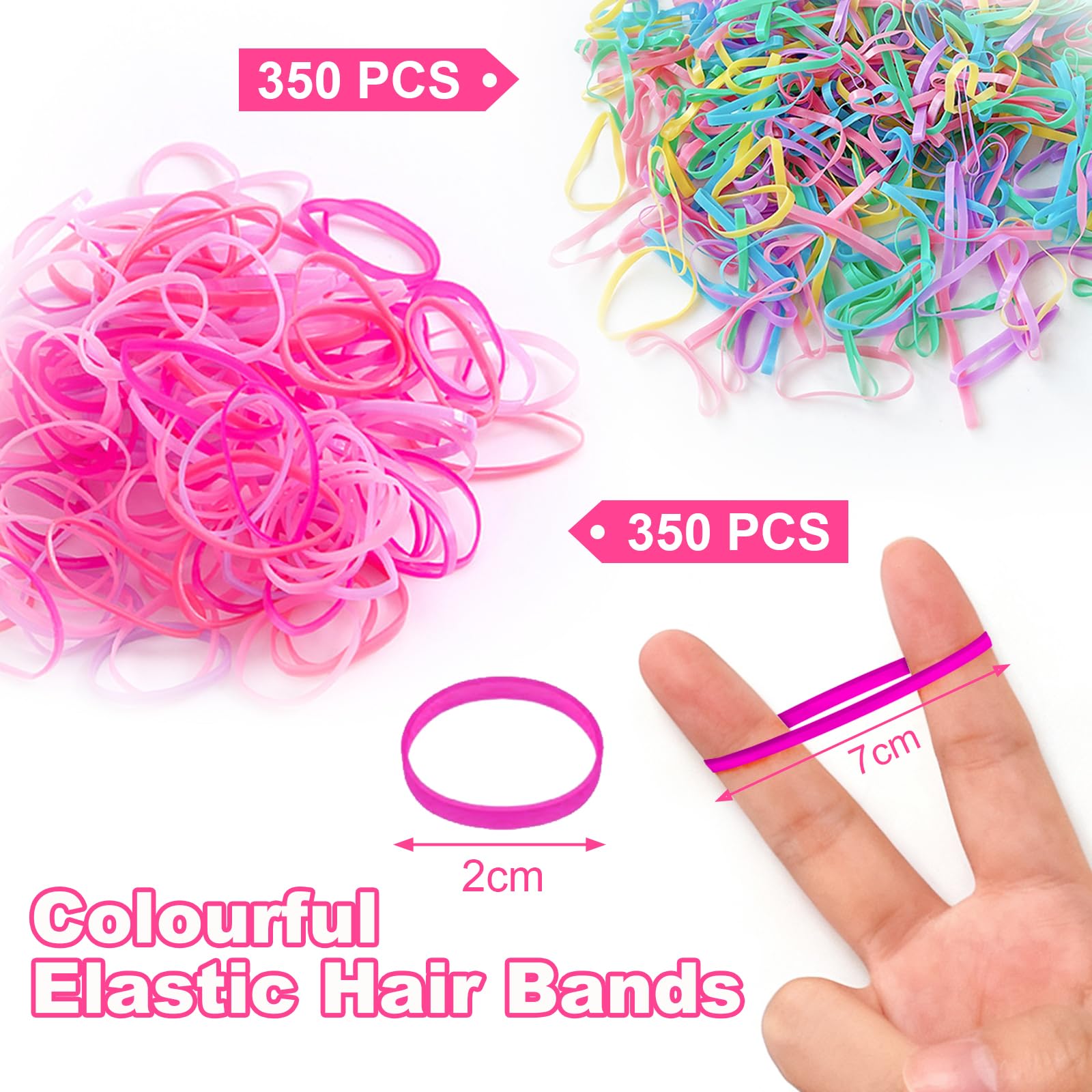 Elastic Hair Bands for Girls Hair Accessories Set including topsy tail hair tool Butterfly Hair Clips hair ties hair elastics Bobby Pins and Storage Box - Image 2
