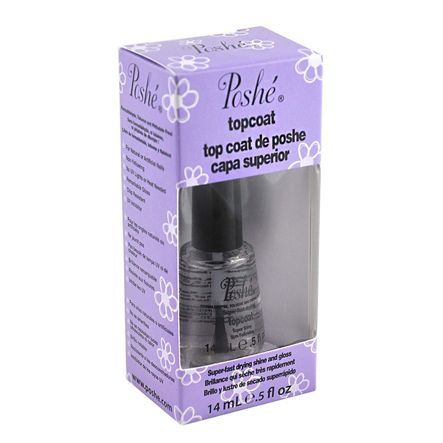 Lot 2 Poshe 0.5 OZ Super Fast Drying Top Coat Nail Polish Salon Manicure DRY-picture-21