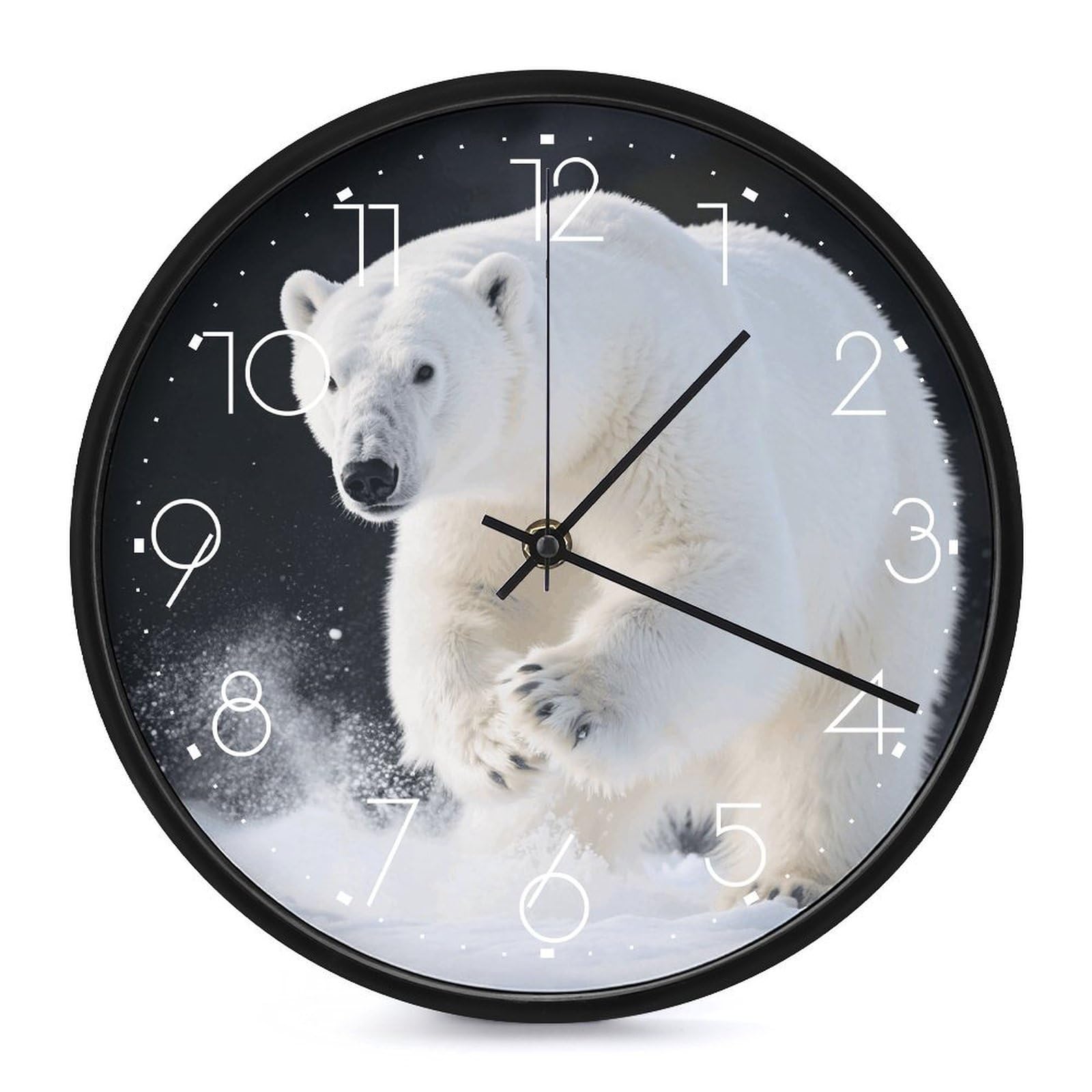 Horloge murale ours polaire décorative pour un salon au style scandinave épuré