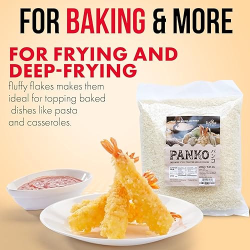 Miniatura 5 de Fusion Select Migas de pan Panko de 7 onzas  Pan rallado vegano tostado estilo japonés para empanar, freír, hornear, para pollo frito y cerdo, pasta