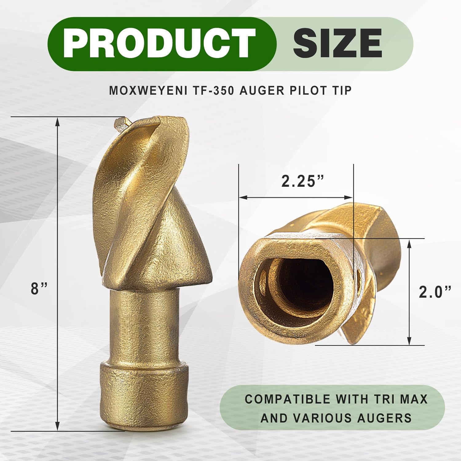 Moxweyeni Tf-350 Auger Pilot Tip Compatible with Tri Max and Various Augers, 135088