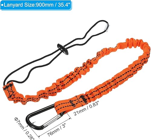 Miniatura 9 de PATIKIL Cordón para herramientas con gancho en D, correa de herramientas de seguridad de 35 pulgadas de ancho de 1 pulgada de ancho para protección