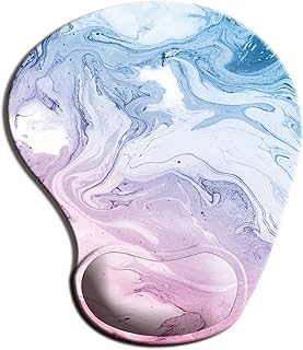 ITNRSIIET Mouse Pad, Ergonomic Mouse Pad with Gel Wrist Rest Support, Floral Mousepad with Lycra Cloth, Non-Slip PU Base for Gaming Computer, Laptop, Home, Office & Travel Gradient Marbling