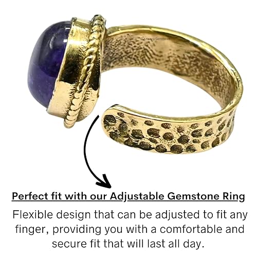 Miniatura 5 de Amethyst Rings for Women and Teen Girls - Gold Amethyst Crystal Ring Birthstone Jewelry - Healing Crystal Gifts for Her, Mothers Day, Christmas -