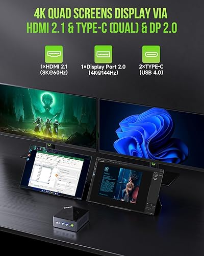 Miniatura 6 de GMKtec Mini PC Gaming, M7 AMD Ryzen 7 PRO 6850H (8C/16T 4.70Ghz) Dual NIC LAN 2.5G Computadora de escritorio, 16 DDR5 RAM + 512 GB Disco Duro PCle