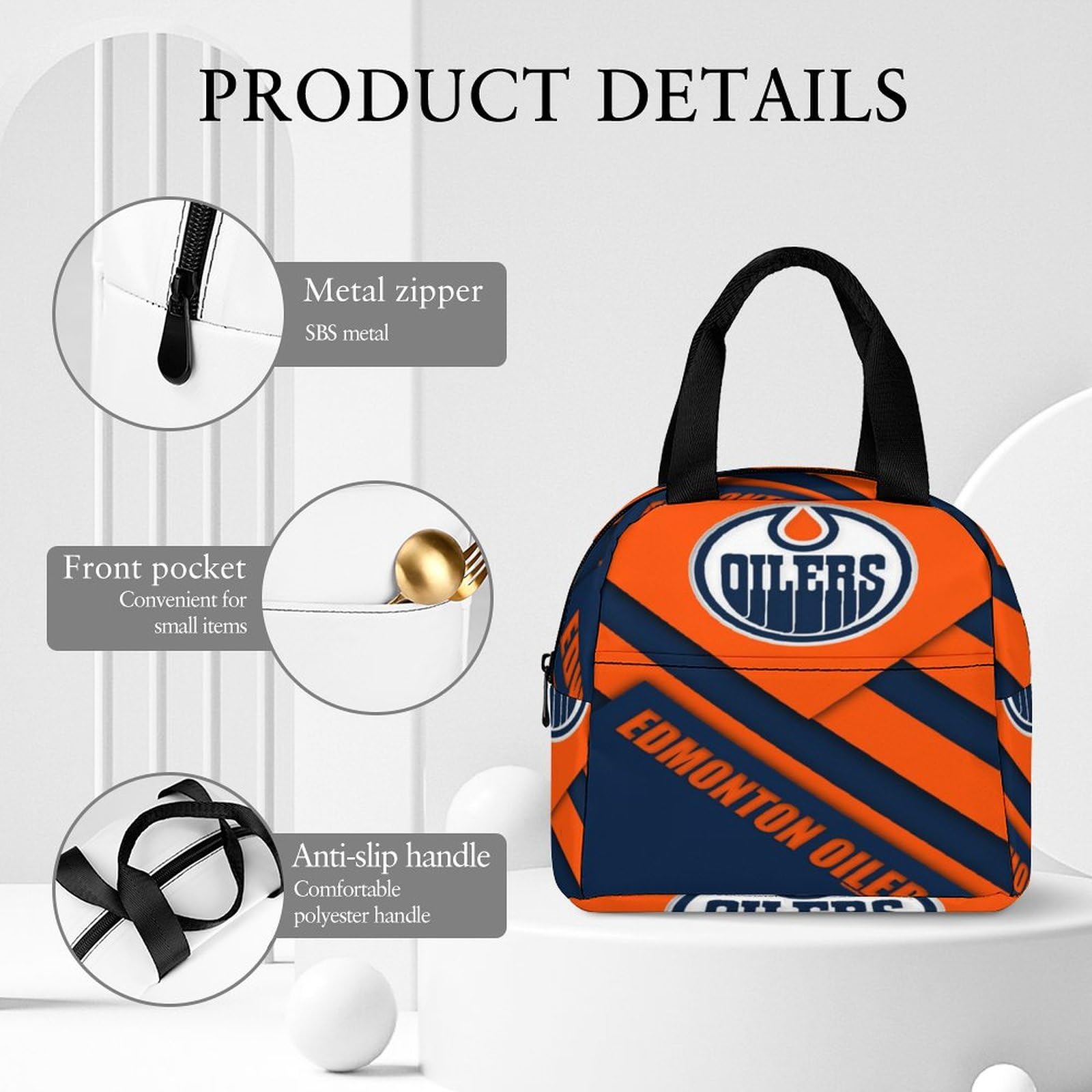 Edmonton Insulated Lunch Bag - Waterproof Reusable Tote Cooler Bag For Work, School, Picnics