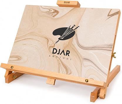 DJAR Tabletop Easel Stand for Painting, Solid Beech Wood, Natural