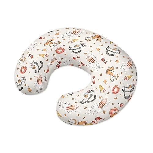 Miniatura 2 de Funda de almohada de lactancia materna con gato y helado para bebé, ultra suave, cómoda, funda de almohada de lactancia para recién nacidos,