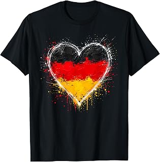 Deutschland Flagge Herz T-Shirt
