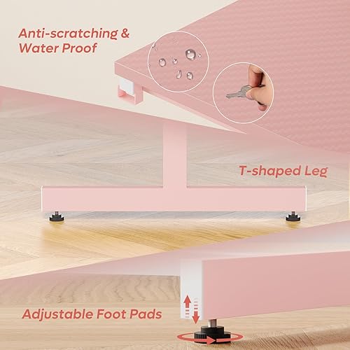 Miniatura 7 de Bestier Escritorio pequeño para juegos con soporte para monitor, escritorio LED para computadora de 42 pulgadas, estación de trabajo para jugadores