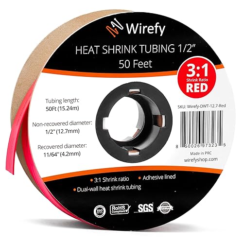 Miniatura 66 de Wirefy Kit de tubos termorretráctiles, 200 piezas, relación 3:1, forro adhesivo, tubo retráctil de alambre, tubo termorretráctil industrial, negro