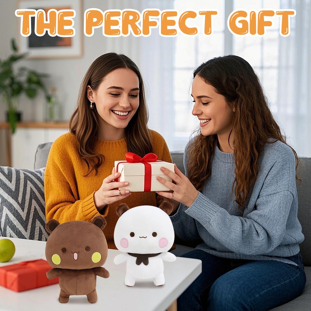 2 Pièces 22cm Bubu Dudu Peluche, Oreiller en Peluche Ours, Oreiller Animaux enPeluche, Ours en PelucheKawaii, Bubu Dudu Plush Toy, BubuDudu Figurine, Coussin à Câlin