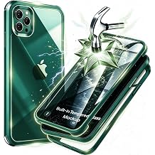 Dual Layer for iPhone 12/ iPhone 12 Pro Case Clear, 6.1", Green