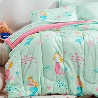 Vista 26 de SLEEP ZONE Juego de edredón de 5 piezas para niños, tamaño individual, súper lindo y suave, ropa de cama para niños en una bolsa, juego de 5 piezas