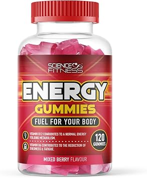 Energy Gummies |120 Mixed Berry Flavour Gummies from Science Fitness Brand |4 Months Supply