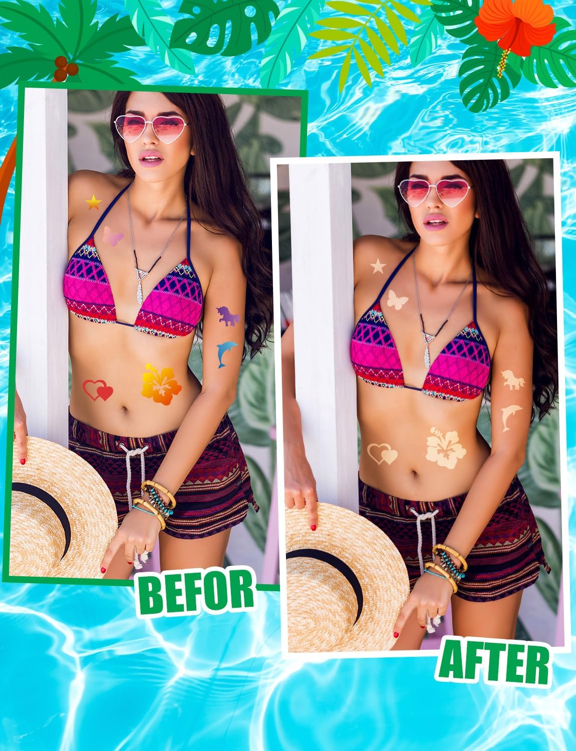 Body Stickers for Tanning, 320Pcs Self Adhesive Removable Tanning Sunbathing Stickers for Woman Kids Summer Beach Face Body Accessories