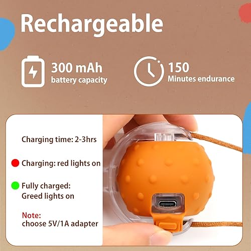 Miniatura 5 de Juguetes interactivos para gatos, pelota y ratón, juego de canto activado por movimiento, pelota de gato rodando rápido en alfombra, para gatitos de