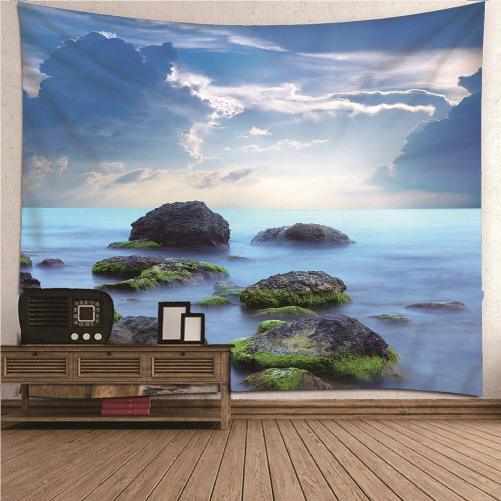 CEVAN Wall Covering Drapes Tapestry For Bedroom Aesthetic Men Stsky Wall Cloth Anime Tapestry Nature For Bedroom art decorations blanket wall hanging fabric Blue Brown 350x250cm