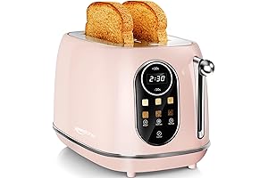 Keenstone Pink Toaster: LCD Control, Wide Slots & 6 Shade Settings