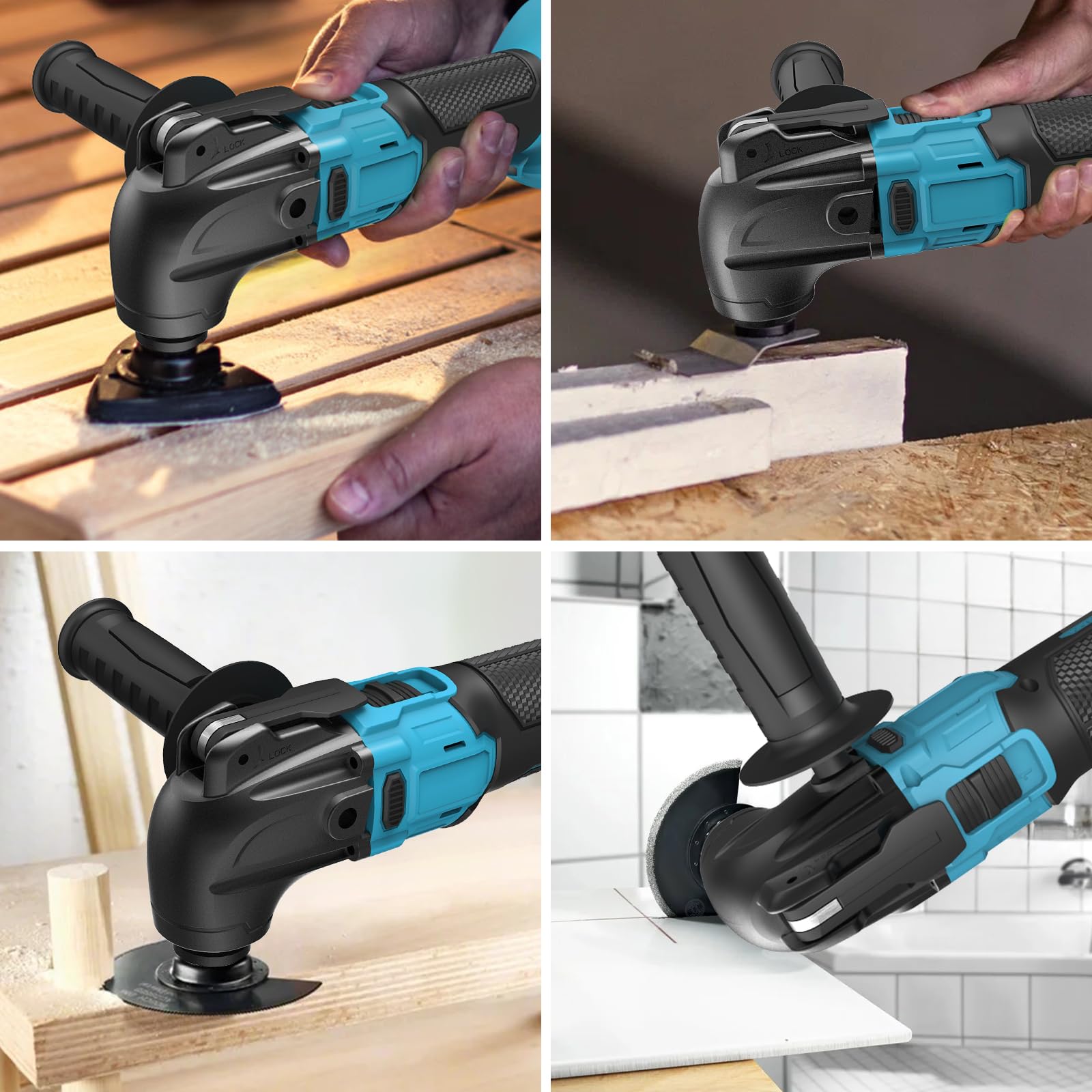 WingFly Strumento Multifunzione Compatibile con Makita 18V Batteria, Oscillante Multitool 6 Velocità Regolabili (Numero di Oscillazioni 8500 – 21000 Minuti¹ Senza Batteria)