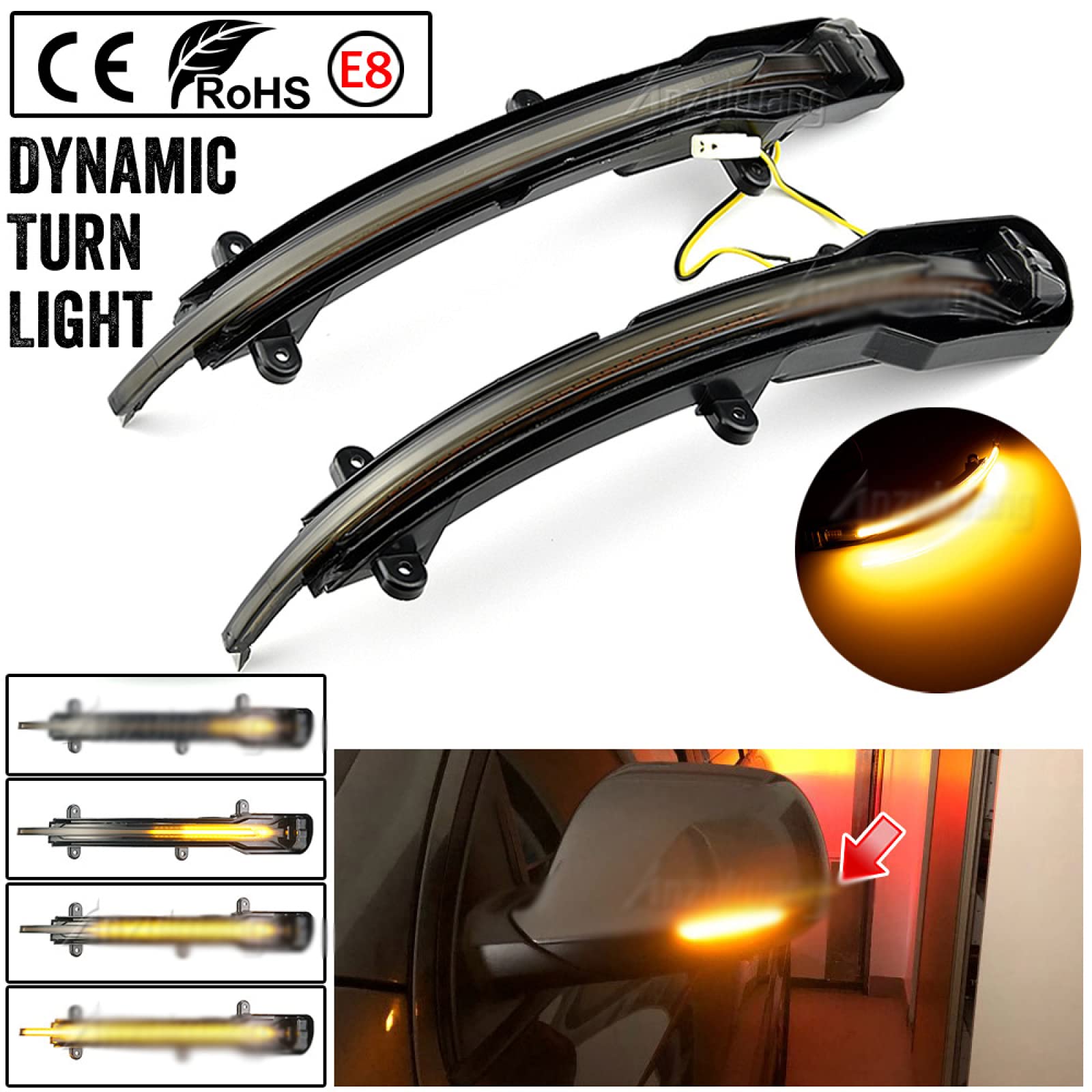 VIPMOTOZ Dynamic LED Side Mirror Turn Signal Lights - Sequential Chrome Housing Smoke Lens For 2013-2017 Audi Q5 SQ5 2010-2015 Q7 - View #3