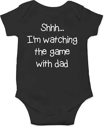 Shh.. Im Watching The Game With Dad - Funny Baby Essentials Bodysuit - Newborn Boy Outfit