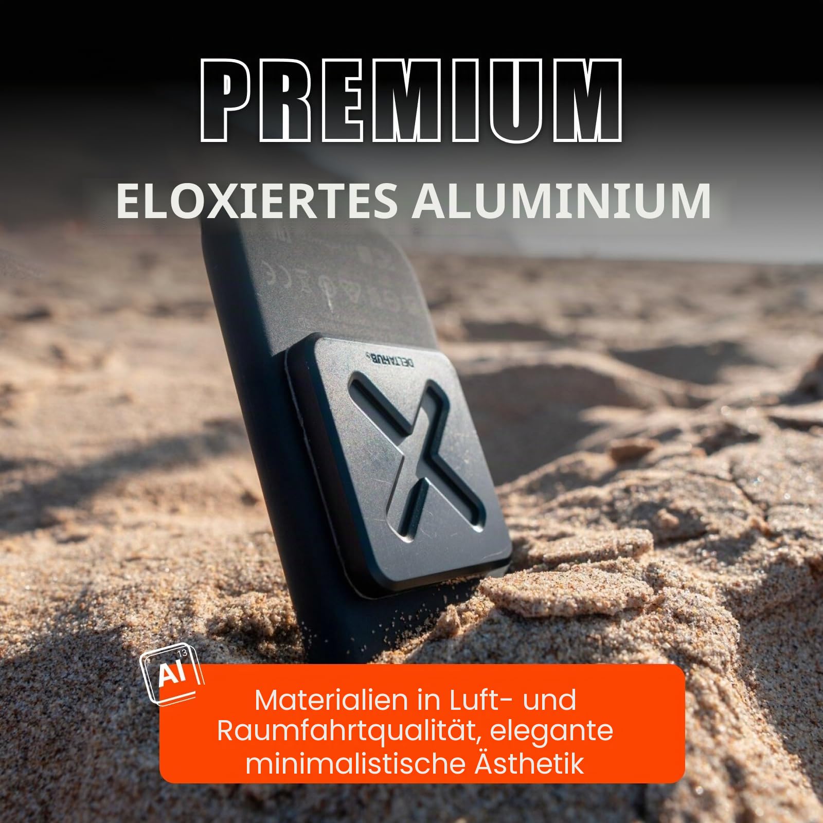 DELTAHUB HoldX Magnetische Halterung – Universal-Handy- und externe Gerätehalterung für Laptops, Schreibtische | starker magnetischer Ständer für SSDs und Mobilgeräte (schwarz)