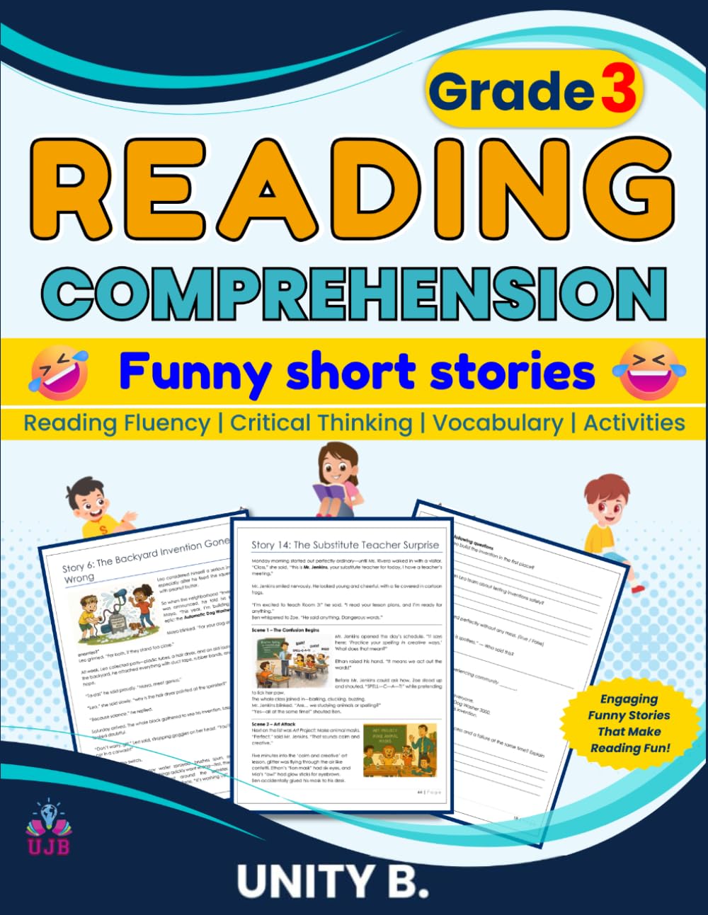 Funny short stories for reading comprehension Grade 3: Reading books for 3rd graders (UJB Grammar Skills)
