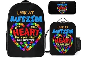 Autism Awareness Print Laptop Backpack and Accessory Set