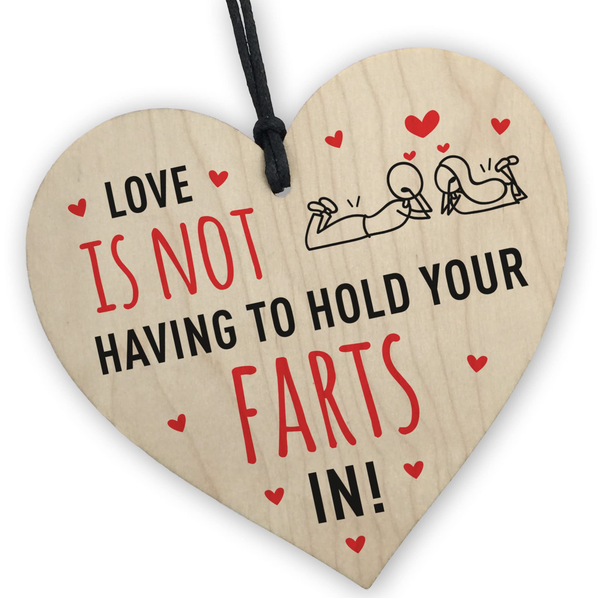 Red Ocean Love Is Not Having To Hold Your Farts In Funny Rude Wood Plaque Valentines Day Gift For Him Or Her