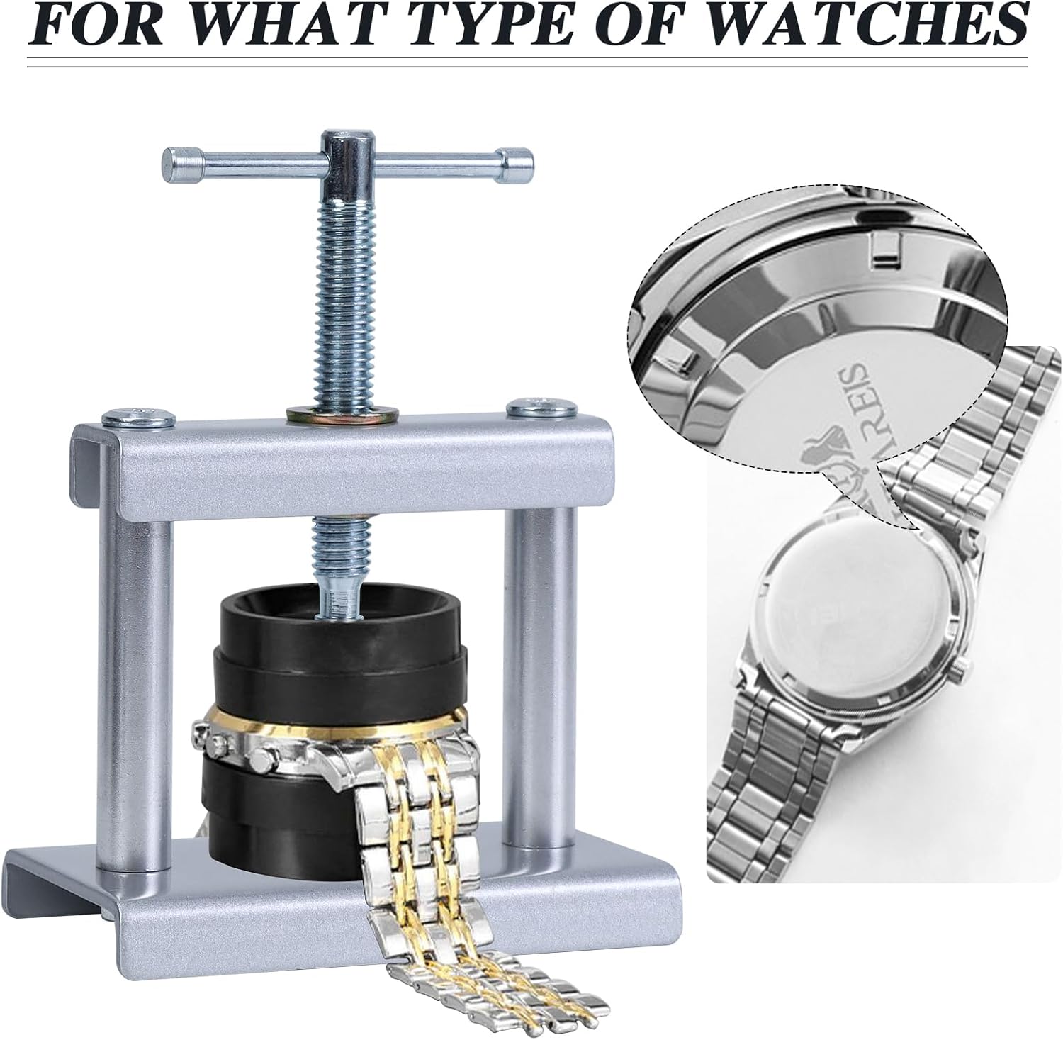 J6&H6 Watch Press Tool Set,Watch Back Case Closer for Closing the Cover , Watches Battery Replacement Tool Kit, Dismantling The Watchs Opener Case, Suitable for Watches Repair Kits with 16 to 50mm Circular Dials