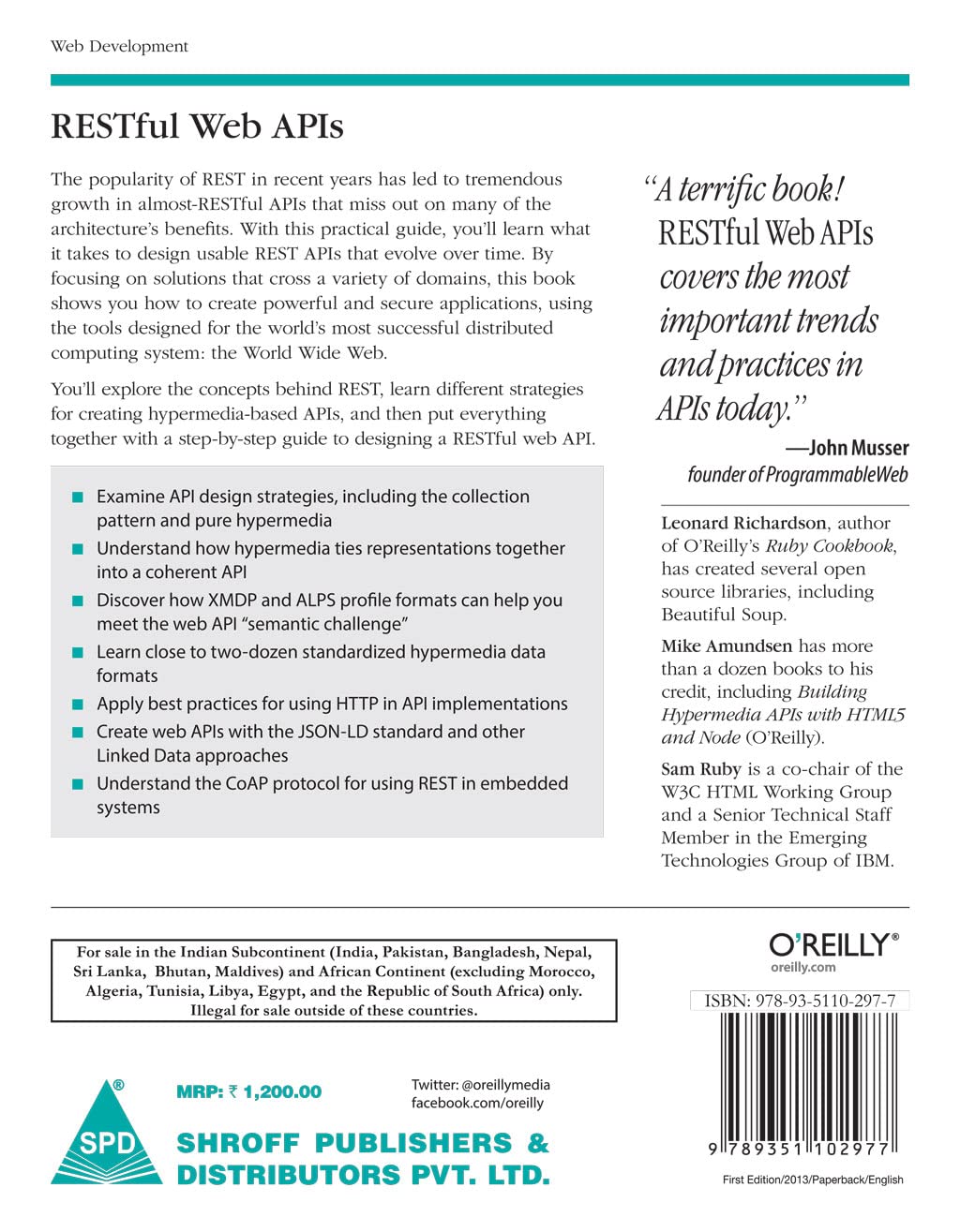 RESTful Web APIs: Services for a Changing World (Greyscale Indian Edition) 1