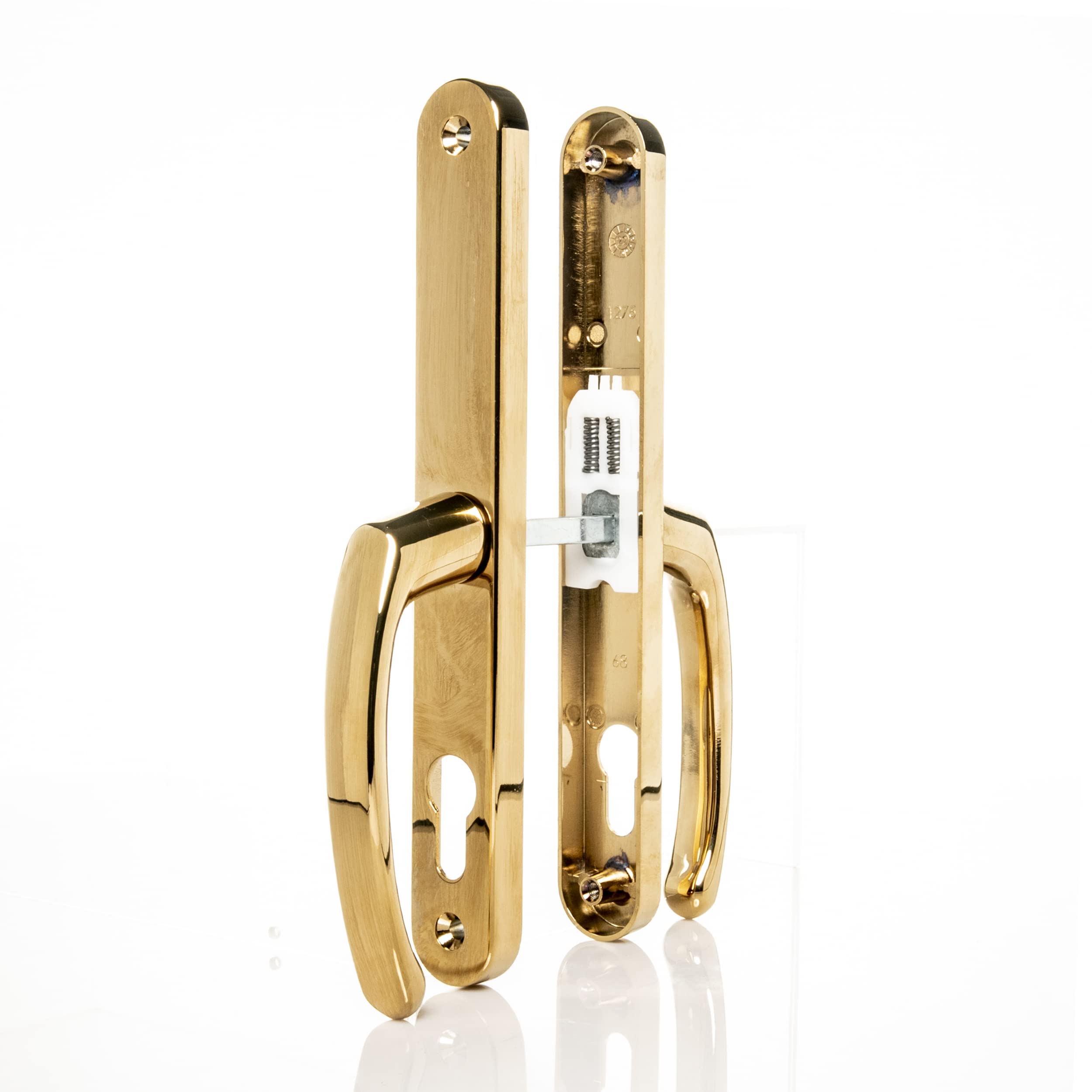 Poignées De Porte Upvc – Laiton Poli – Levier-Levier – 92 Mm