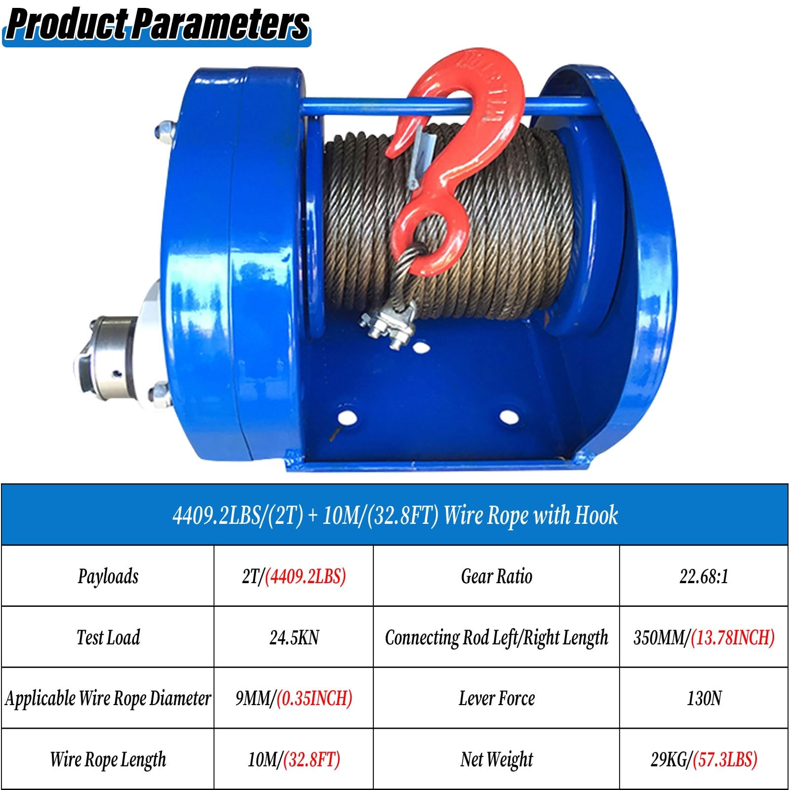 Megalint - Argano Per Rimorchio Per Barca, 1587,6 Kg, Con Cinghia