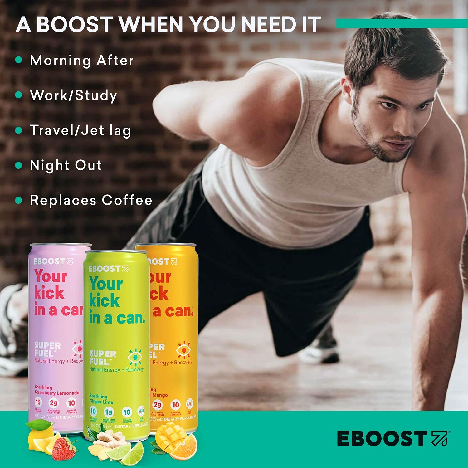 EBOOST Super Fuel Natural Nootropic Energy Drink Electrolytes