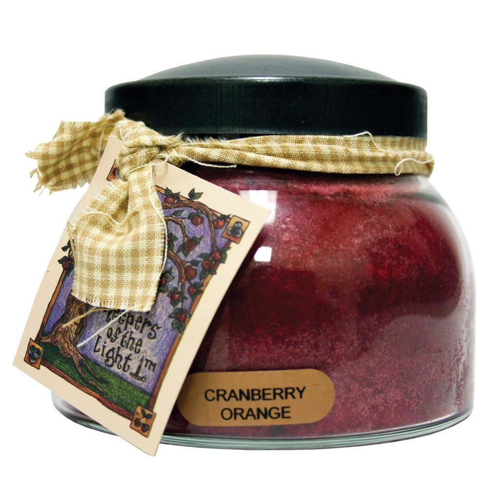 A Cheerful GiverCranberry Orange - 22oz Mama Scented Candle Jar with Lid - Keepers of The Light - 125 Hours of Burn Time, Gift for Women, Red