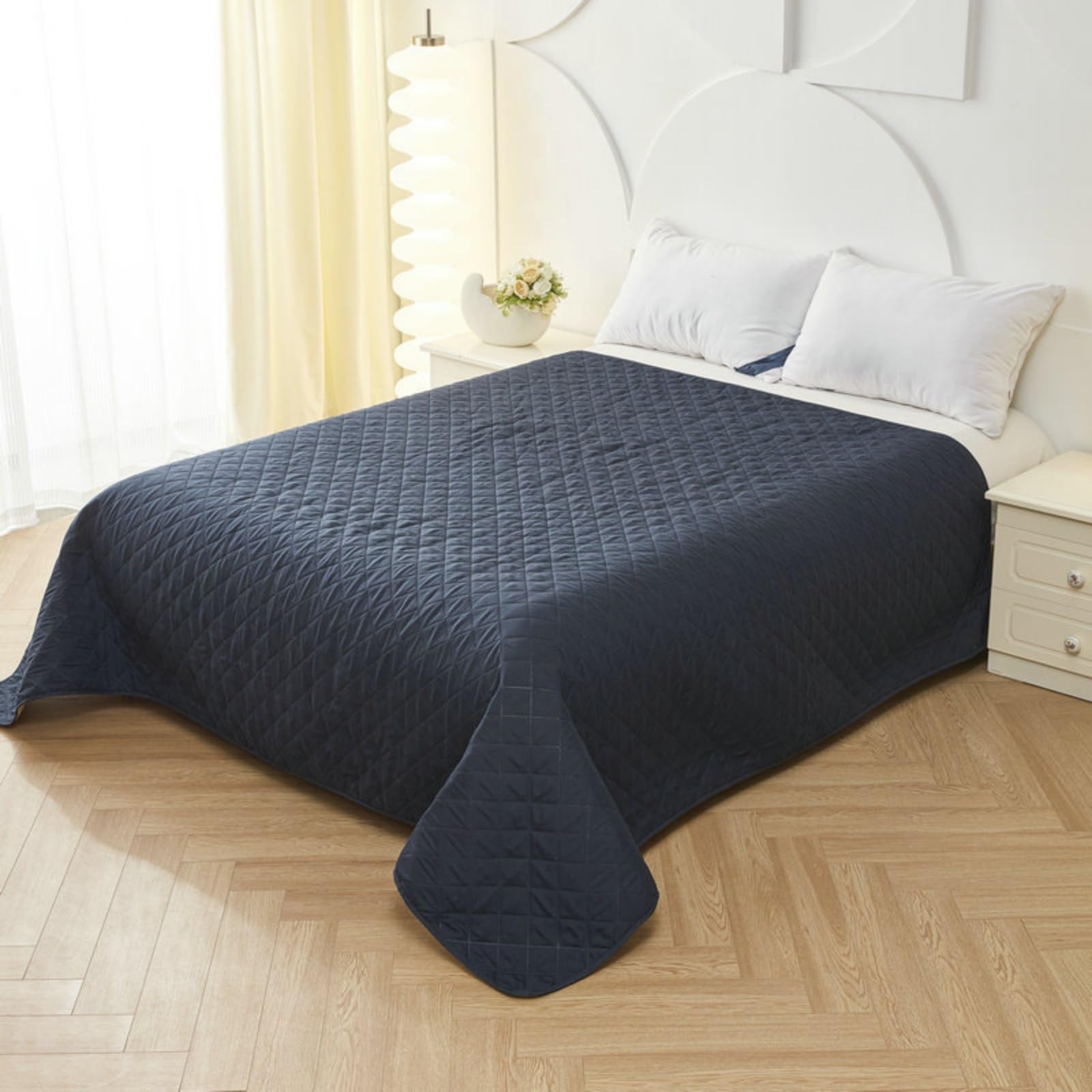 Morbuy Empapadores Cama Lavables Reutilizables para Adultos Niños Empapadores Cama Impermeable Absorbentes Ideal como Salvacamas para Incontinencia, Mayores (210*260cm,GZ13 Negro)