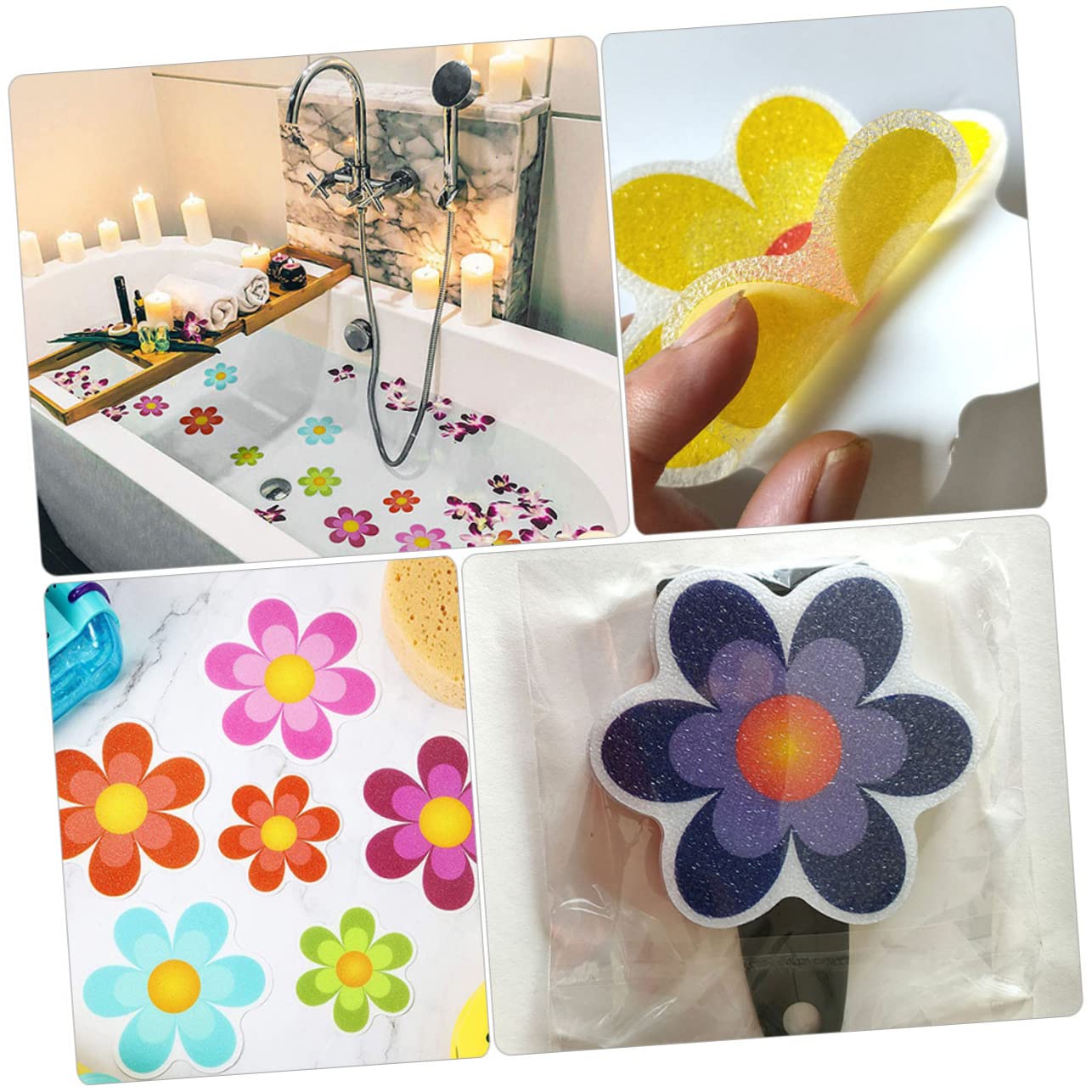 Ciieeo 4 Sätze Anti-Rutsch-Aufkleber für Blumen Dschungel Badewanne Badespielzeug Anti -Slip Beleg wandsticker Badezimmer wandtattoo für Badezimmer Bad Aufkleber Wannenaufkleber PVC